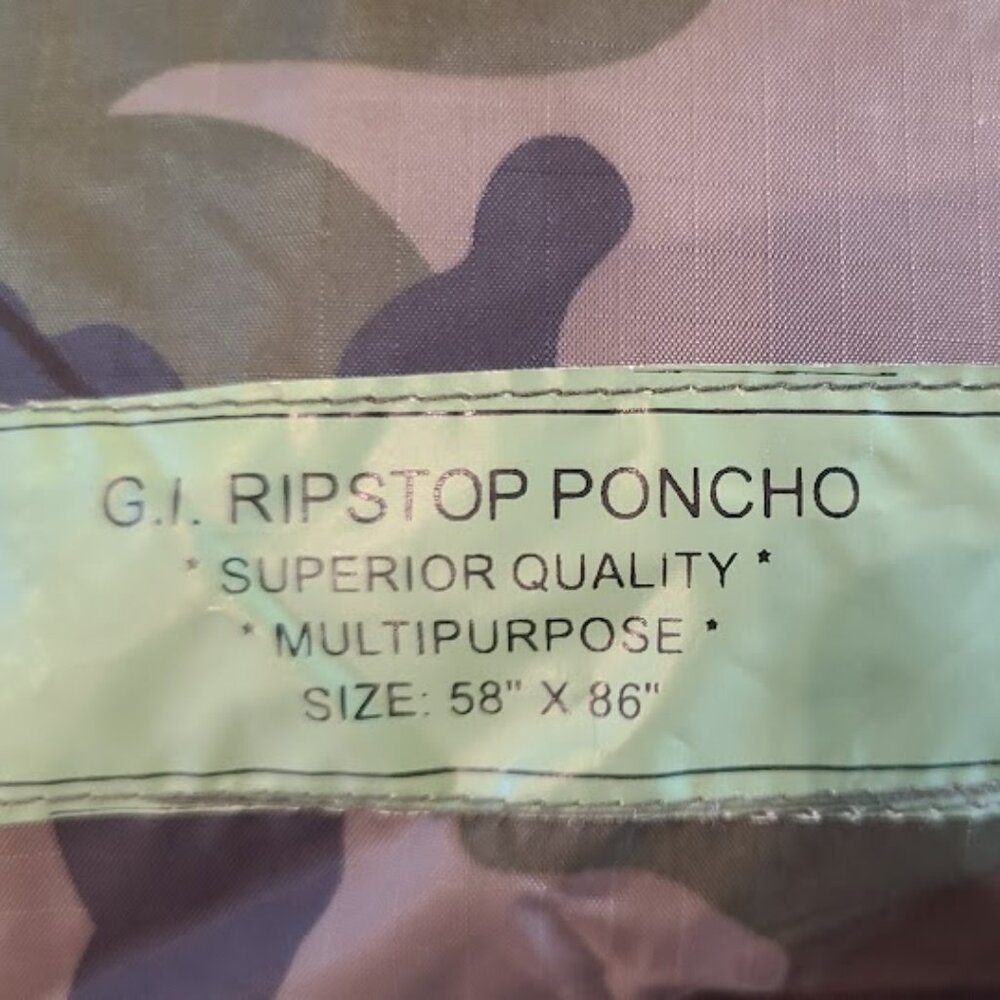 G.I. Style Ripstop Nylon Poncho
